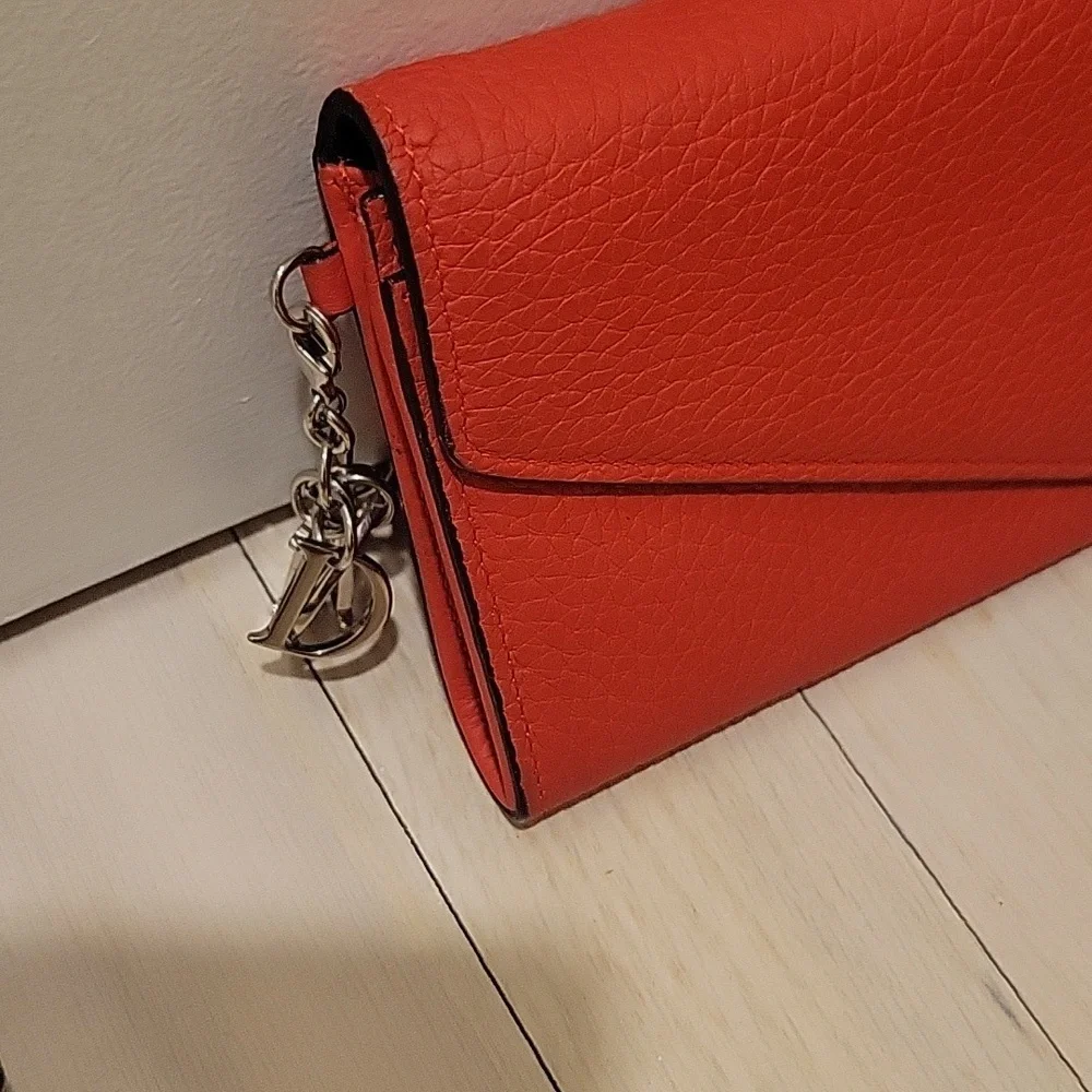 Dior red chain wallet